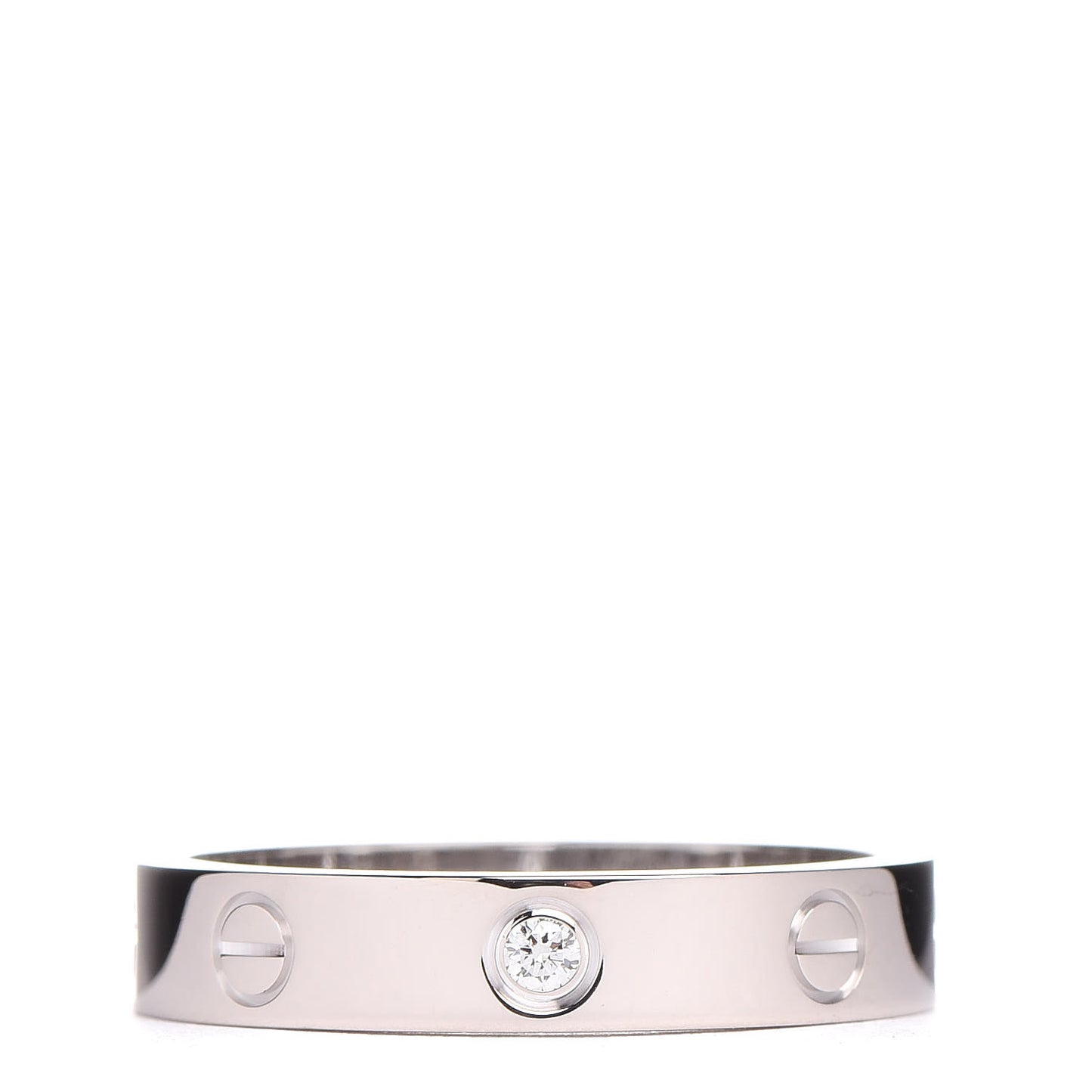 18K White Gold Diamond 3.5mm LOVE Wedding Band Ring 56 7.25