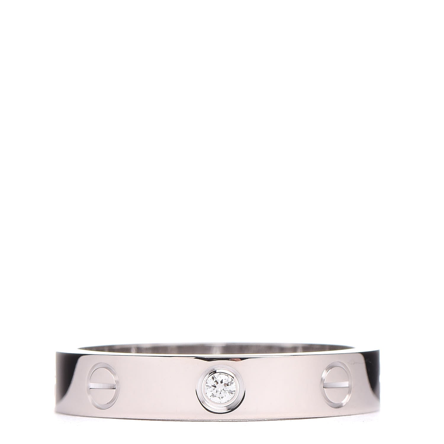 Cartier 18K White Gold Diamond 3.5mm LOVE Wedding Band Ring 56 7.25 1 of 6