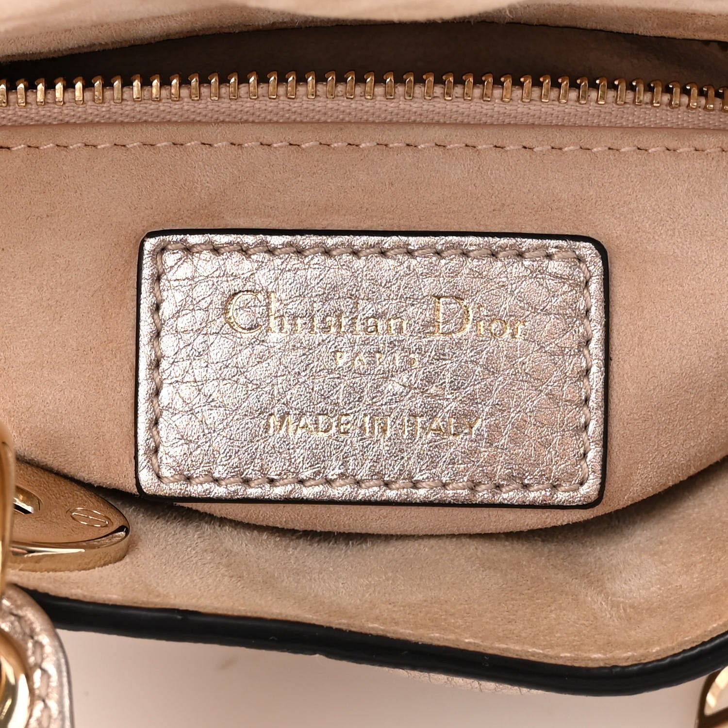 Christian Dior Metallic Lambskin Cannage Mini Lady Dior Pink 7 of 10
