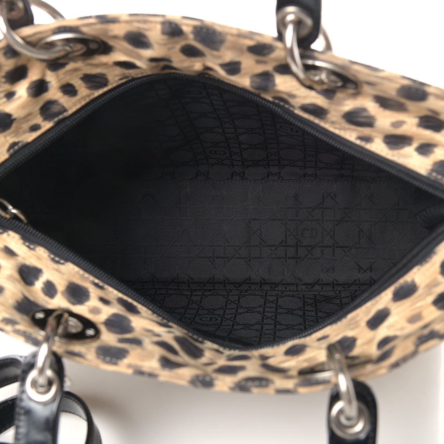 Christian Dior Canvas Leopard Print Large Lady Dior 4 of 5