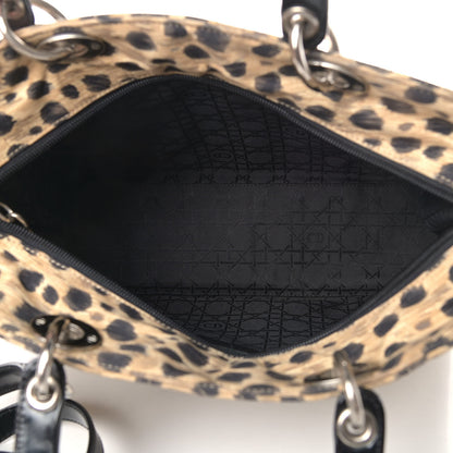 Christian Dior Canvas Leopard Print Large Lady Dior 4 of 5