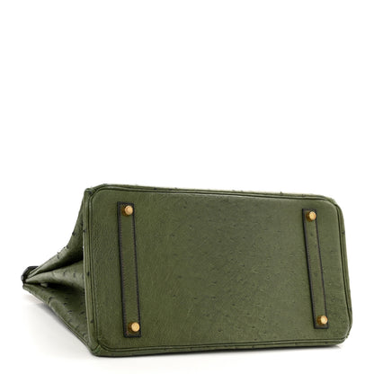 Hermes Ostrich Birkin 35 Vert Olive 4 of 23