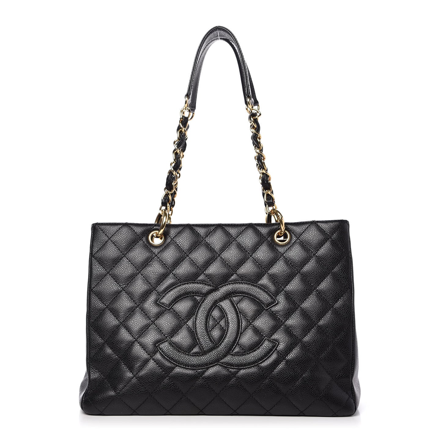 Caviar Quilted Grand Shopping Tote GST Black