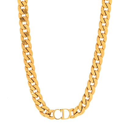 Christian Dior Metal CD Choker Necklace Gold 1 of 6