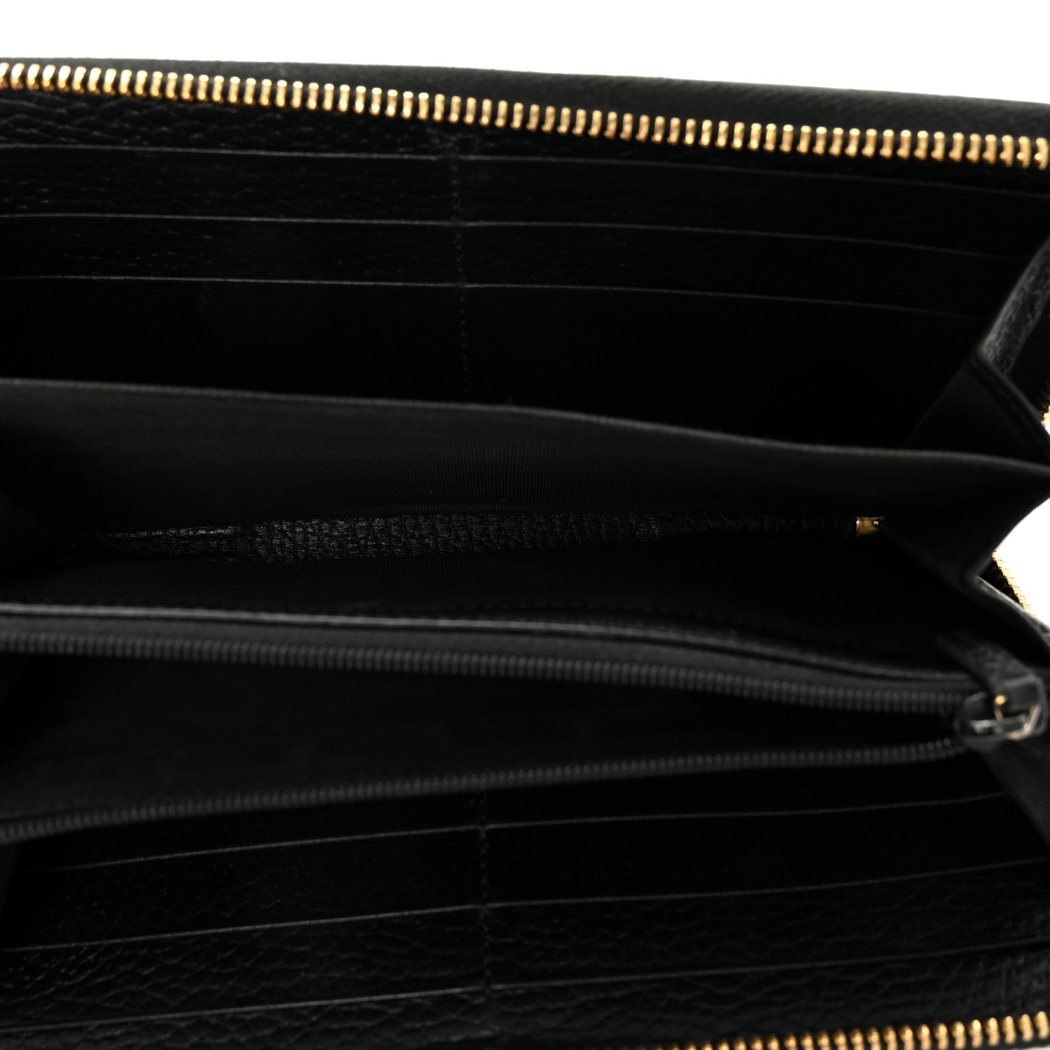 Gucci Dollar Calfskin GG Supreme Monogram GG Marmont Zip Around Wallet Black Beige Ebony 5 of 7