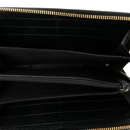 Gucci Dollar Calfskin GG Supreme Monogram GG Marmont Zip Around Wallet Black Beige Ebony 5 of 7