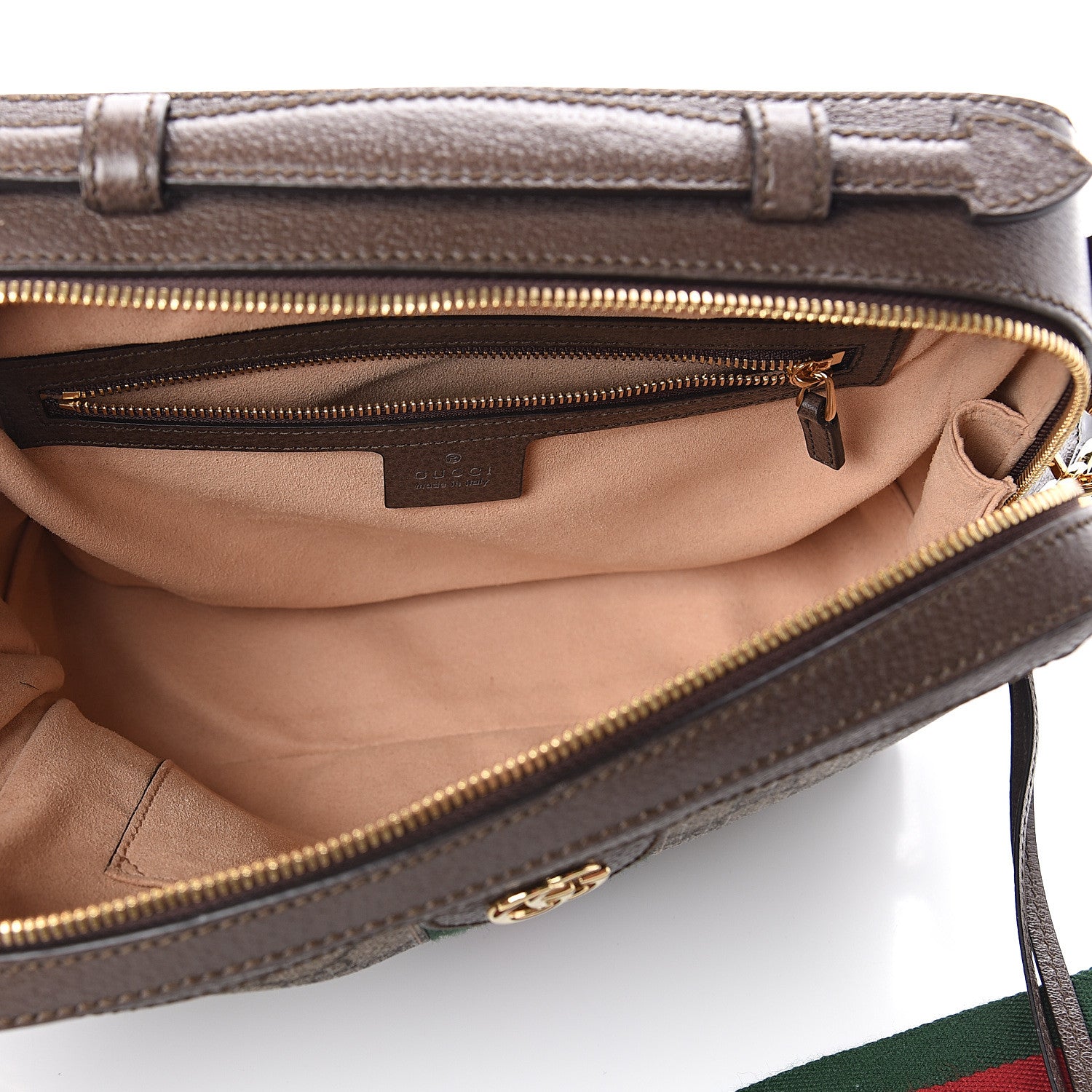 Gucci GG Supreme Monogram Web Small Ophidia Top Handle Shoulder Bag Brown 4 of 8