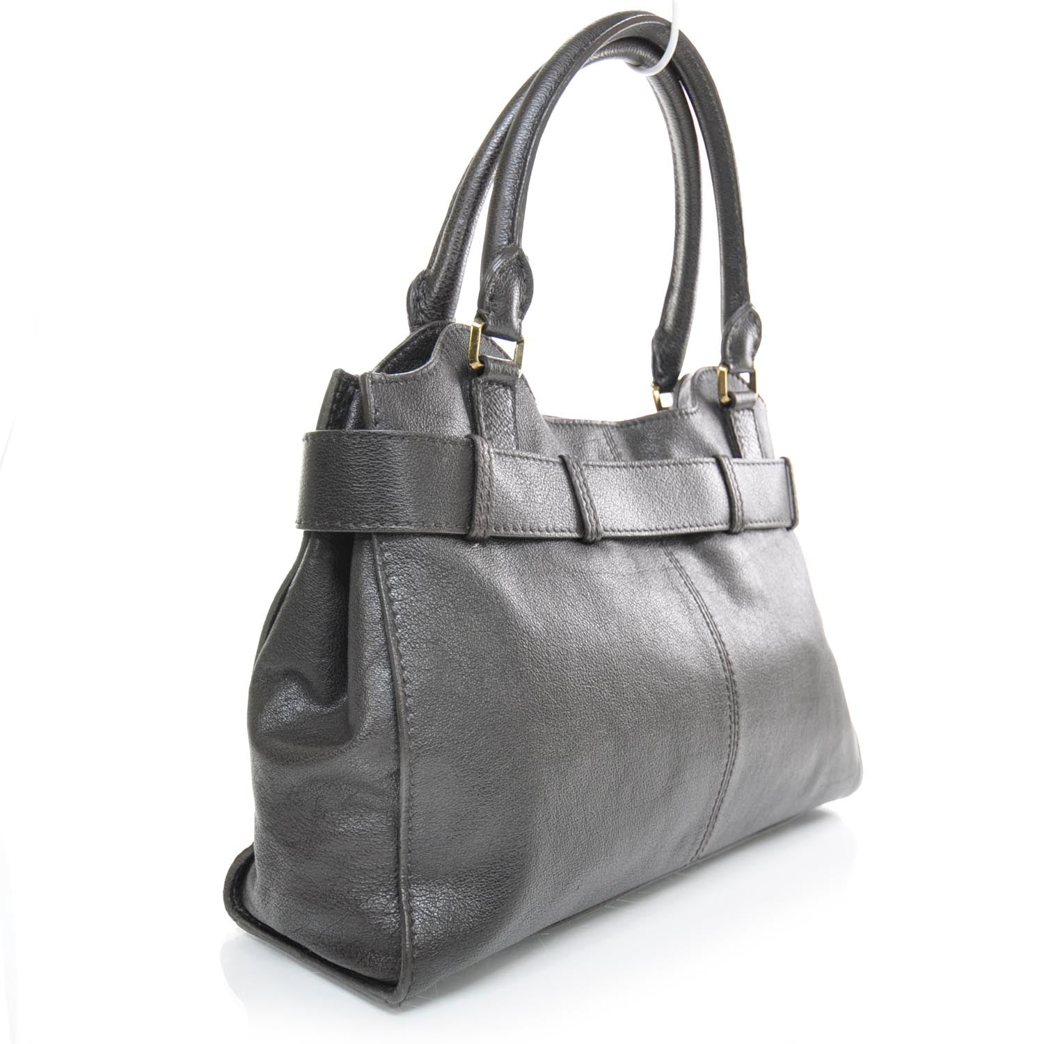 Burberry Leather Tote Dark Brown 1 of 9