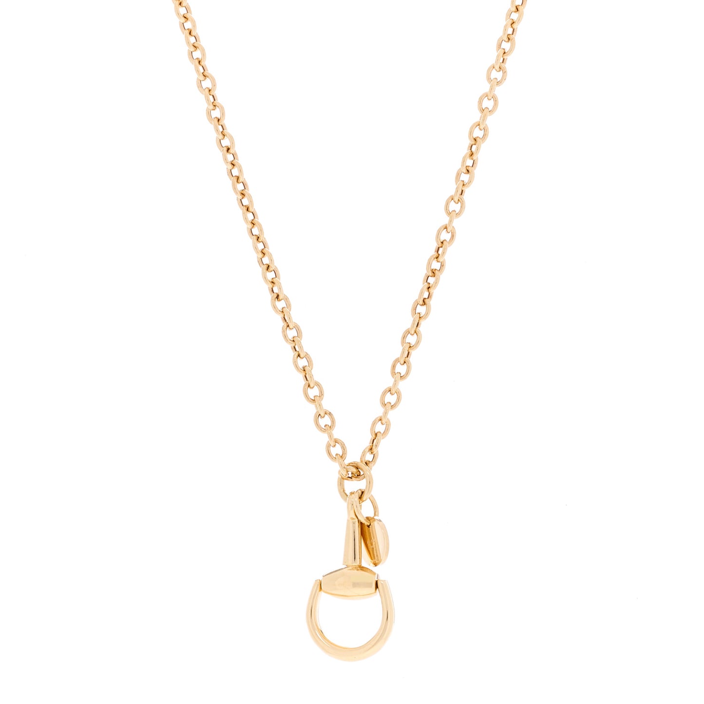 18K Yellow Gold Horsebit Pendant Necklace