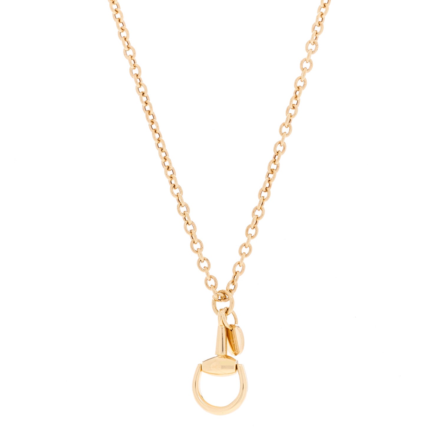 Gucci 18K Yellow Gold Horsebit Pendant Necklace 1 of 5