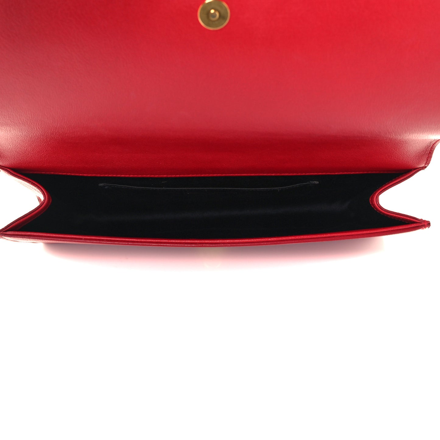 Calfskin Monogram Large Belle De Jour Clutch Lipstick Red