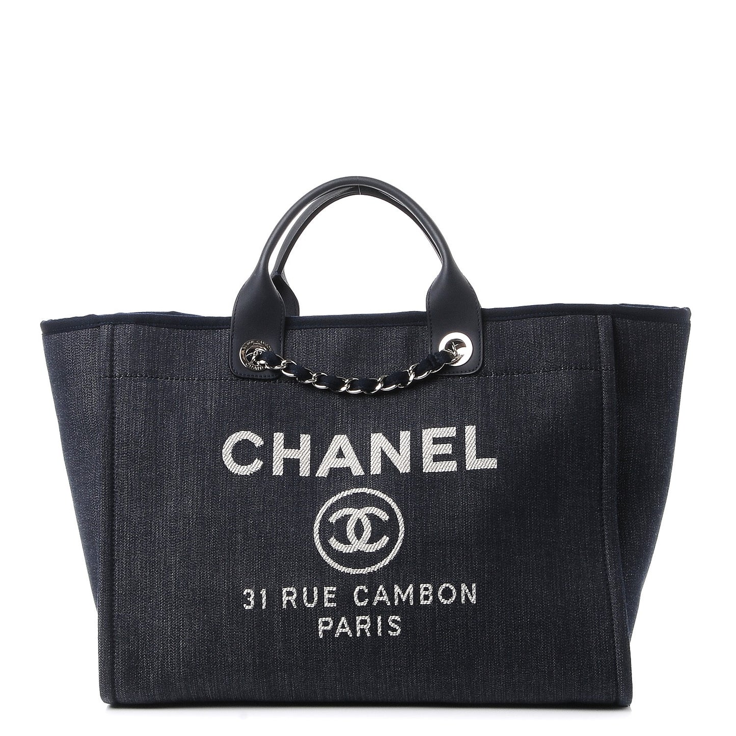 Denim Large Deauville Tote Dark Blue