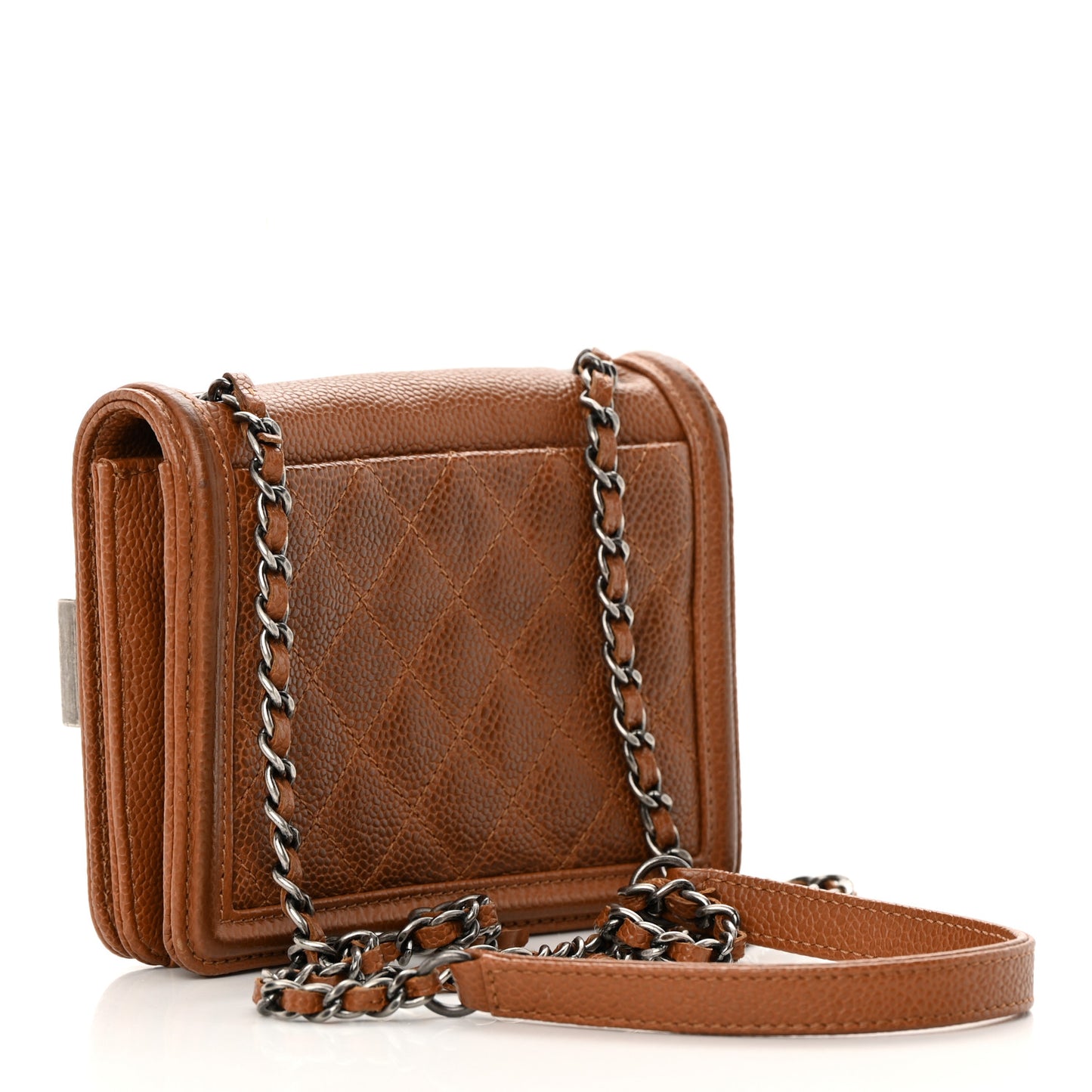 Caviar Mini Dallas Boy Brick Flap Brown