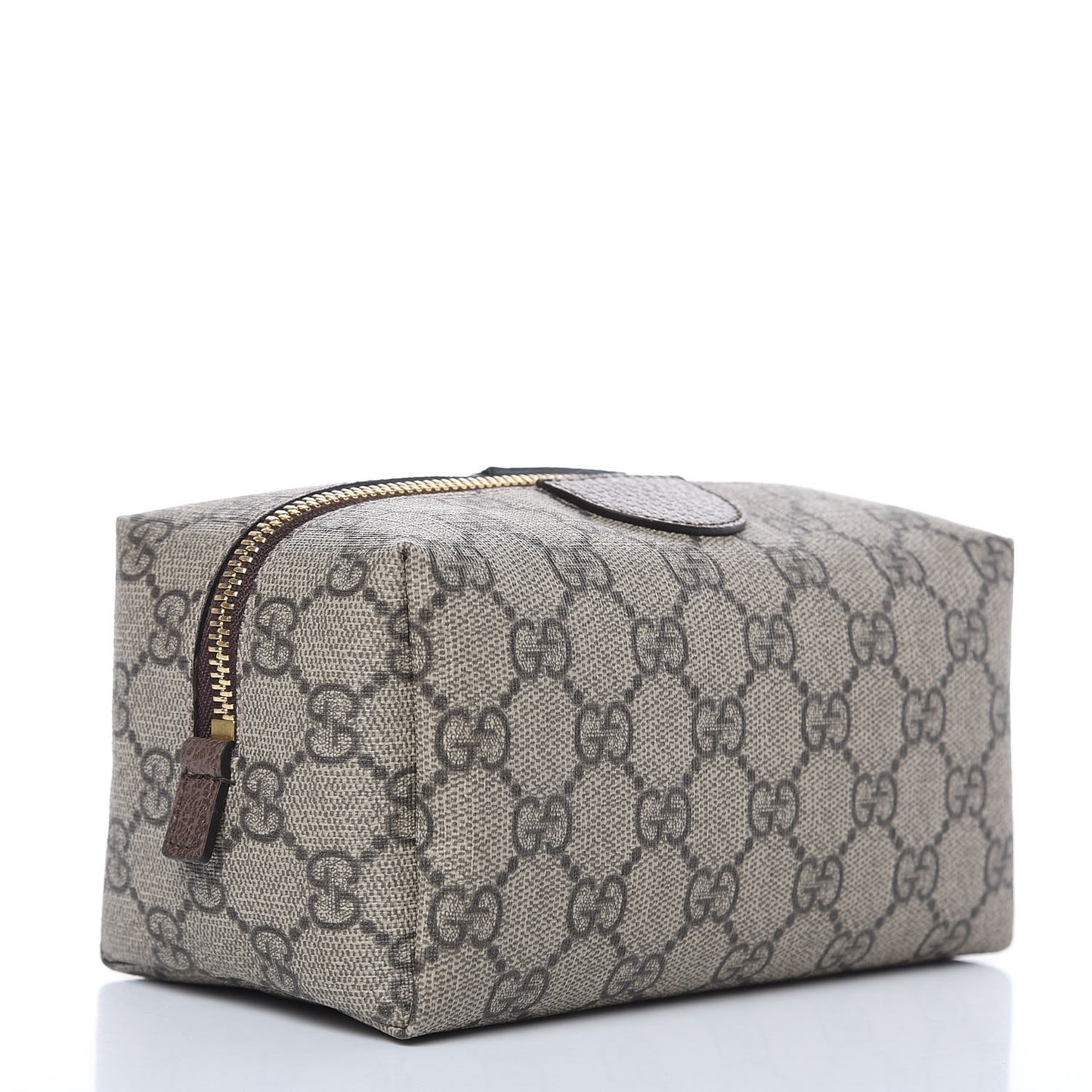 Soft GG Supreme Monogram Calfskin Medium Ophidia Cosmetic Case Beige Ebony New Acero