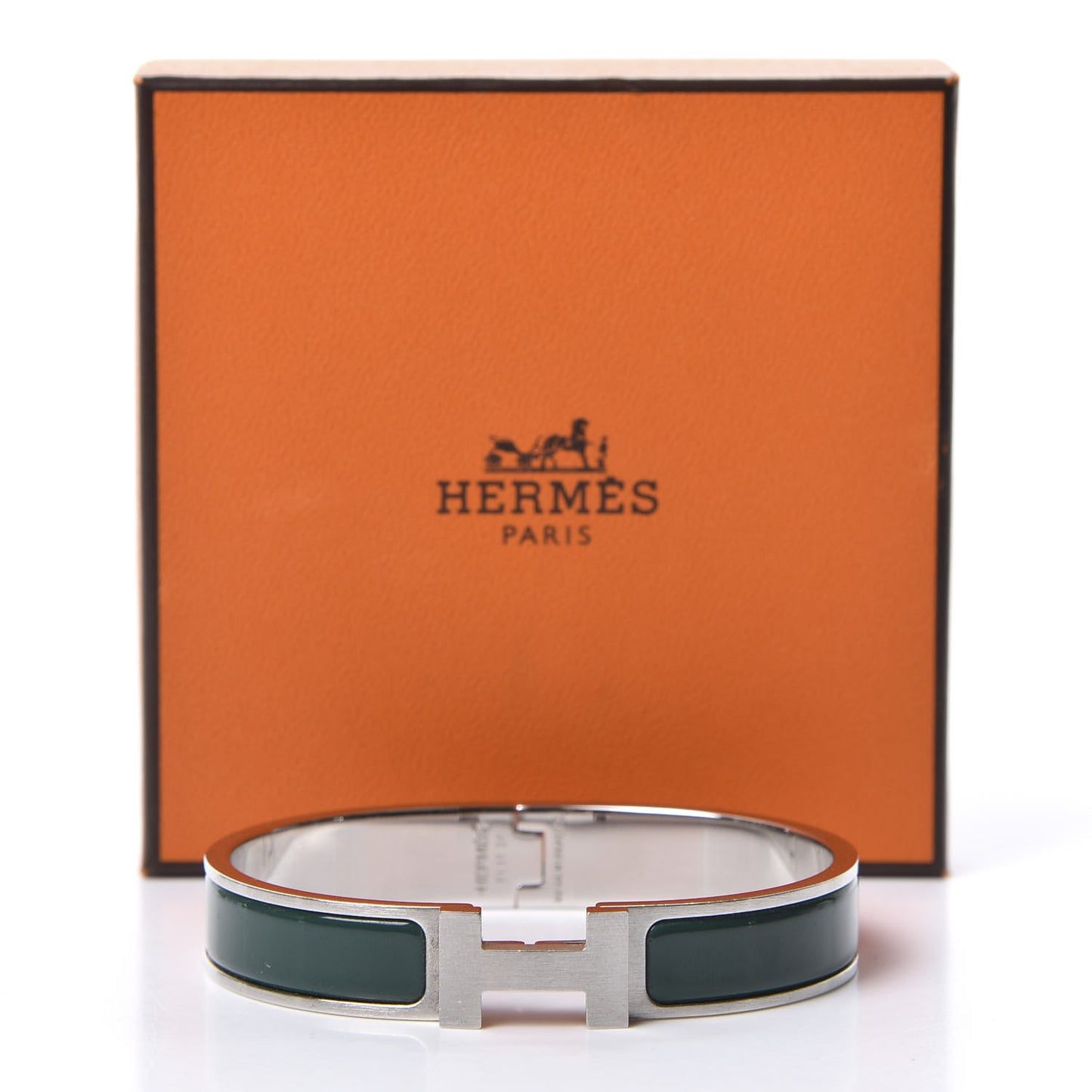Enamel Narrow Clic Clac HH Bracelet GM Vert Veronese