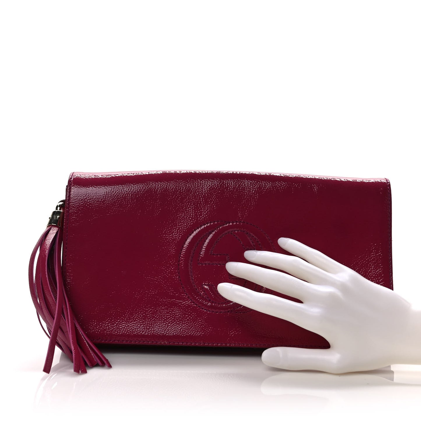 Soft Patent Medium Soho Clutch Bright Bougainvillea