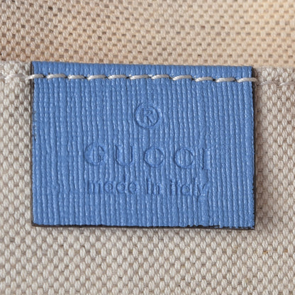 Gucci Canvas Kids Felines Vichy Print Tote Clear Sky Blue 8 of 9