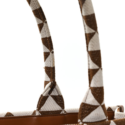 Prada Jacquard Saffiano Triangolo Symbole Embroidered Large Tote Tobacco Talco 10 of 10