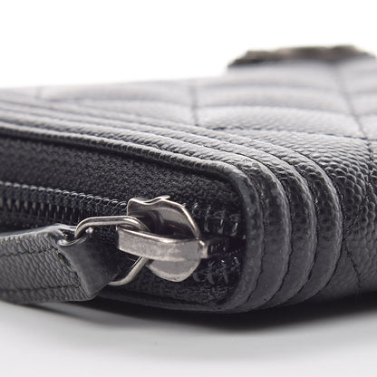 Chanel Caviar Quilted Boy Long Zip Around Wallet Black 5 of 10