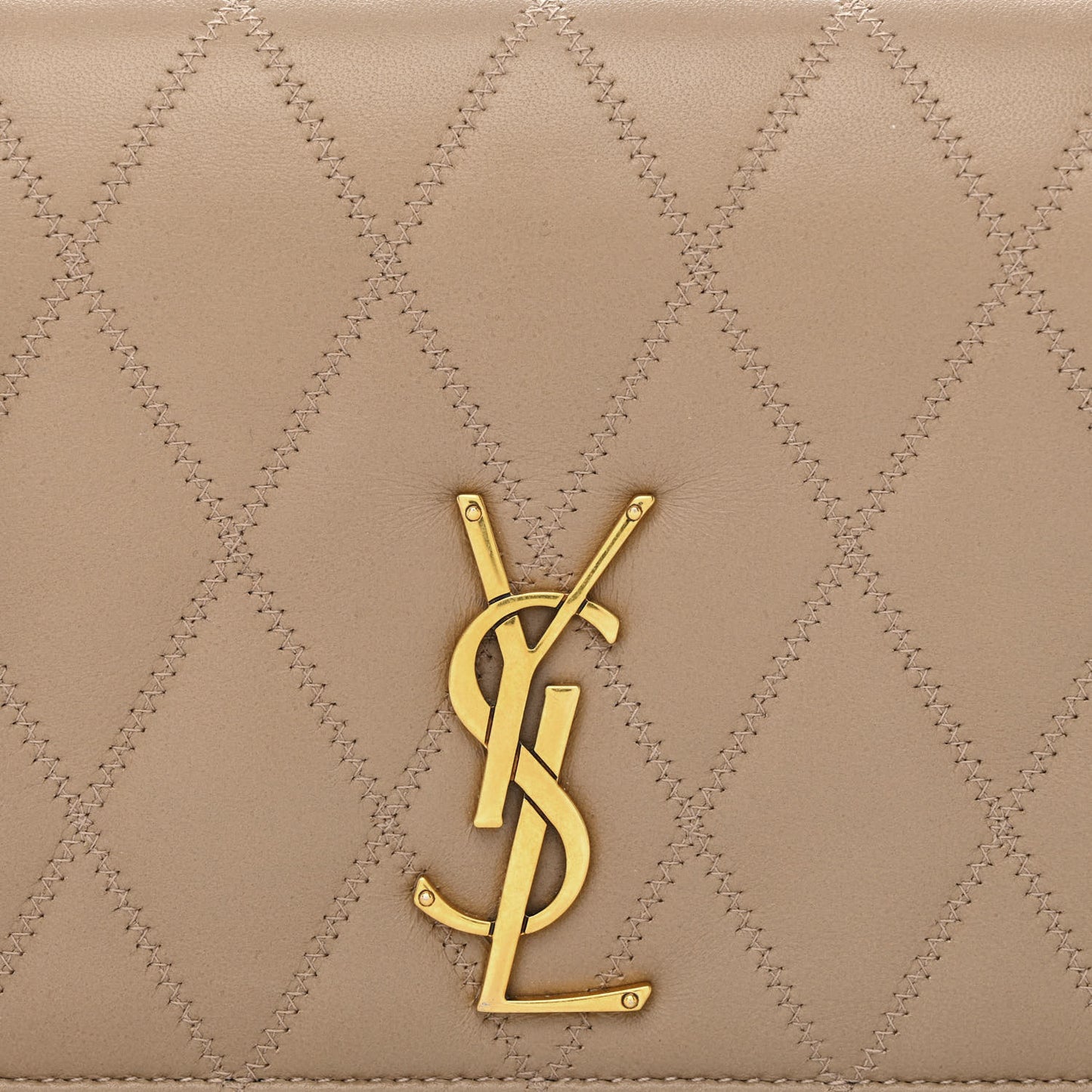 Lambskin Diamond Quilted Angie Chain Bag Tan
