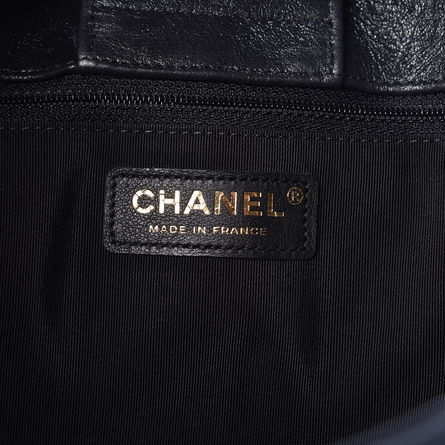 Chanel Iridescent Calfskin Chevron Quilted Shopping Tote Black 8 of 10