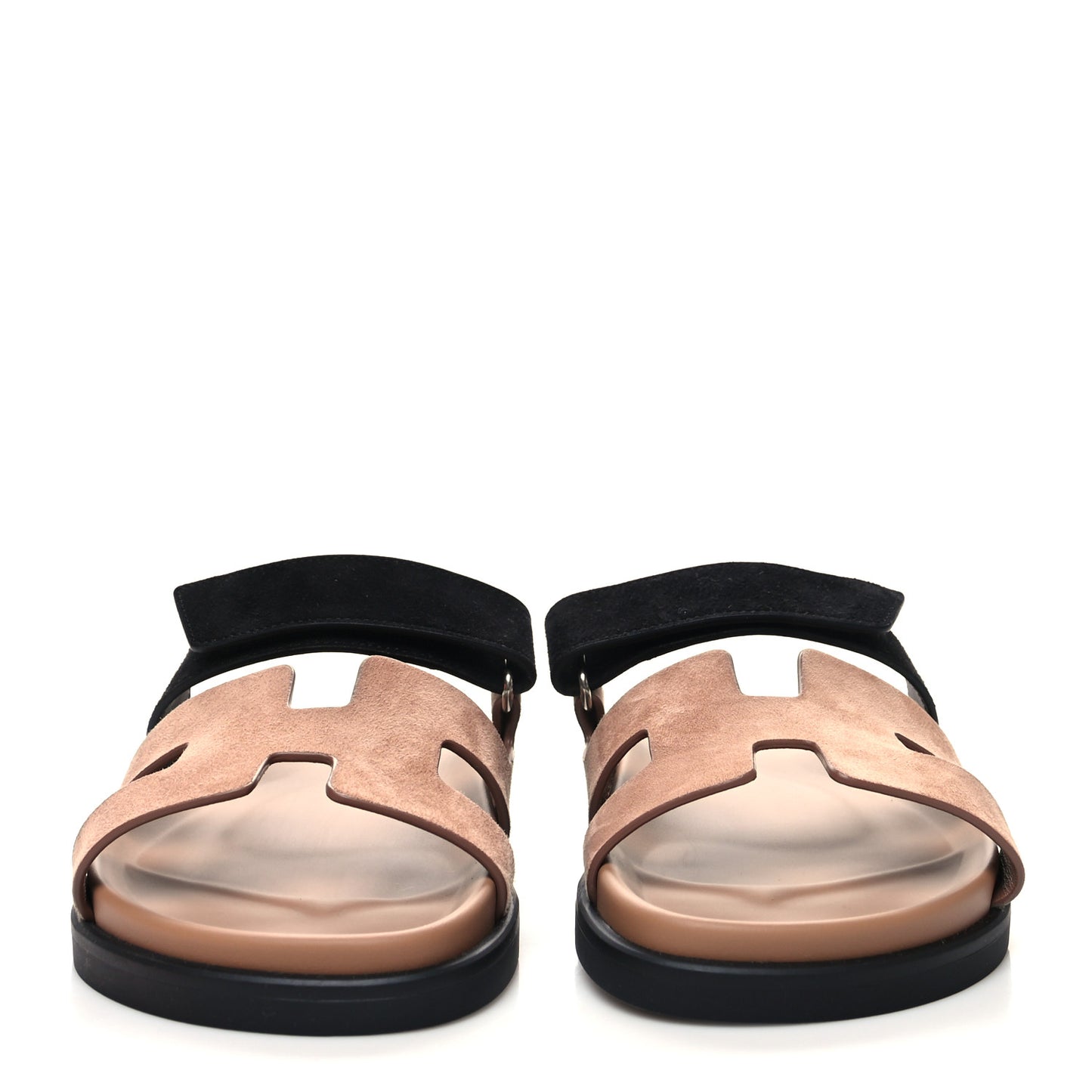 Suede Goatskin Womens Chypre Sandals 38.5 Rose Perle Black