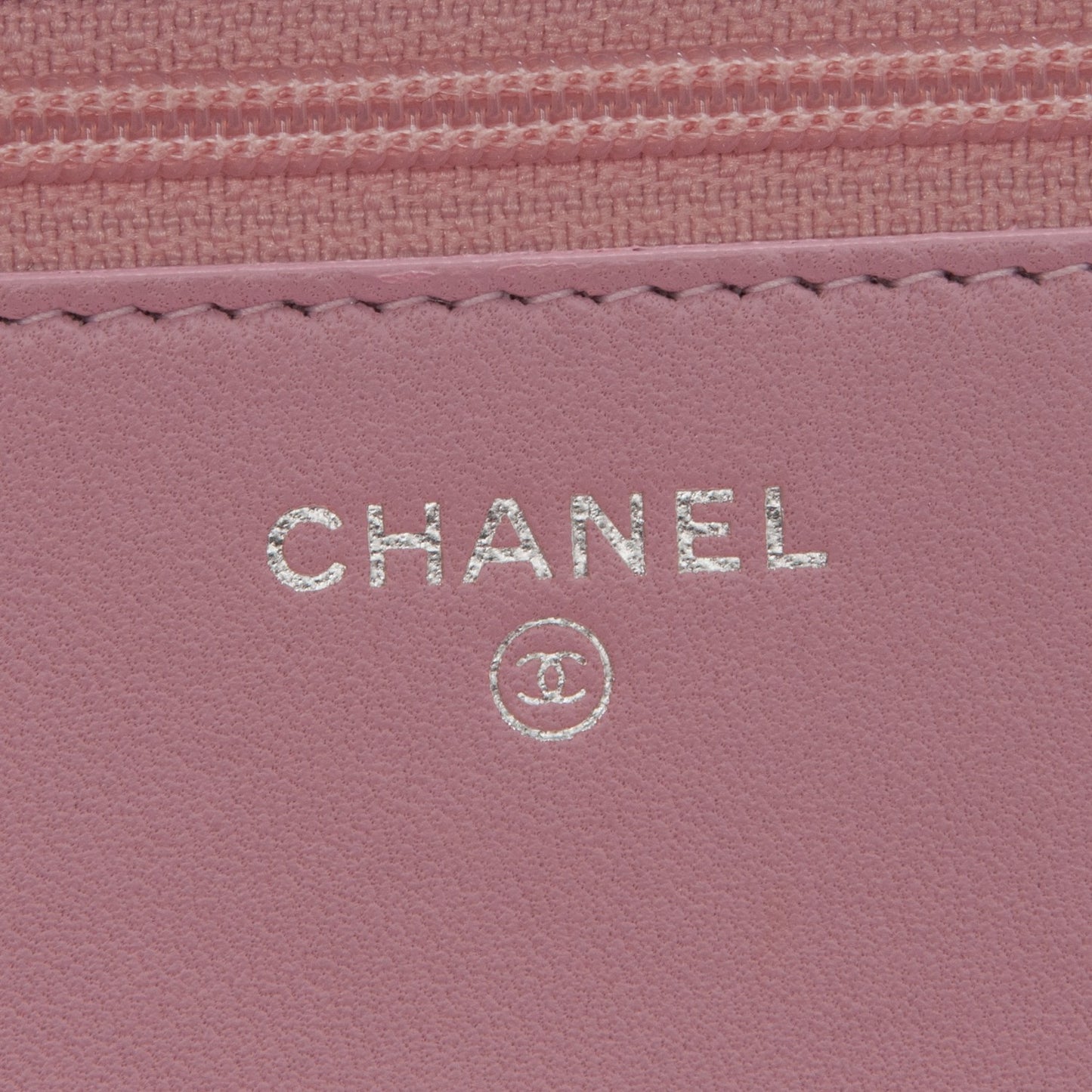 Calfskin Crystal Studded Boy Wallet On Chain WOC Pink