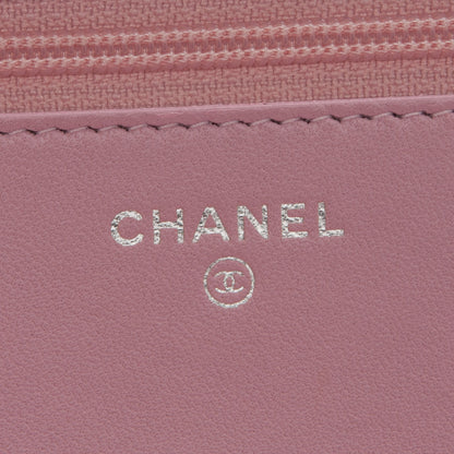 Chanel Calfskin Crystal Studded Boy Wallet On Chain WOC Pink 6 of 8