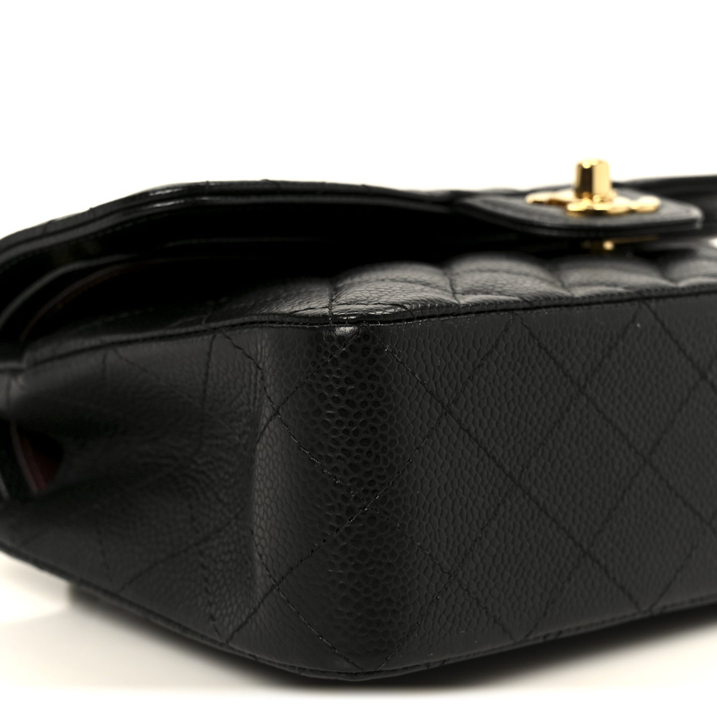 Caviar Quilted Small Double Flap Black