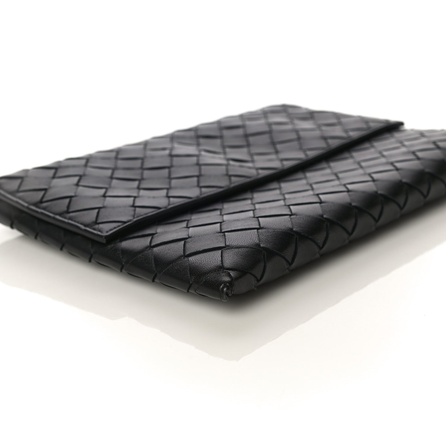 Nappa Intrecciato Flap Pouch Black