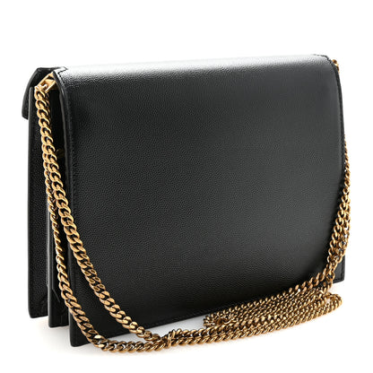 Saint Laurent Grain De Poudre Monogram Cassandra Clasp Bag Black 3 of 10
