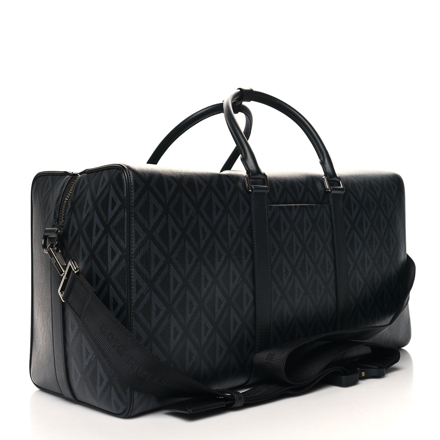 Christian Dior CHRISTIAN DIOR Coated Canvas CD Diamond Lingot 50 Bag Black 2 of 11
