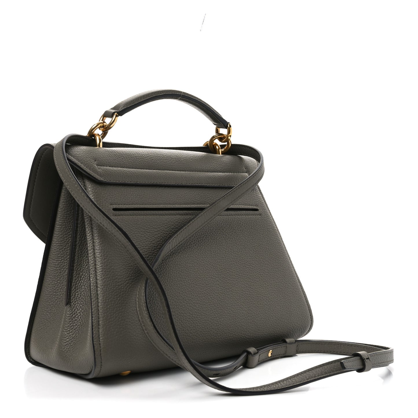 Calfskin Small Margot Top Handle Satchel Verde Olivo