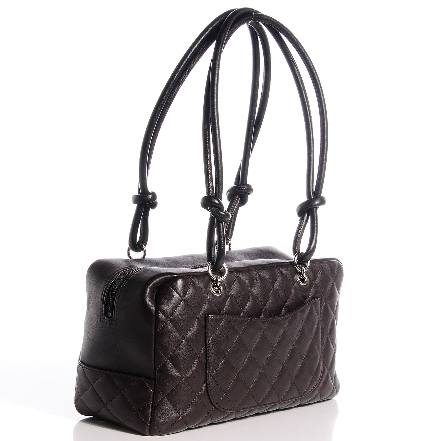 Chanel Calfskin Quilted Cambon Large Bowler Brown 3 of 7