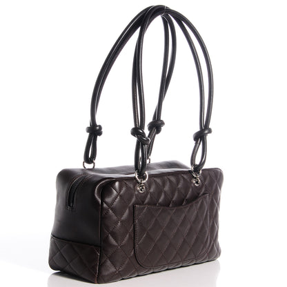 Chanel Calfskin Quilted Cambon Large Bowler Brown 3 of 7