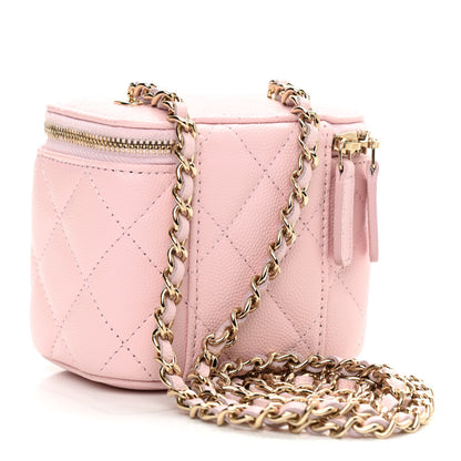 Chanel Caviar Quilted Mini Vanity Case With Chain Light Pink 2 of 8