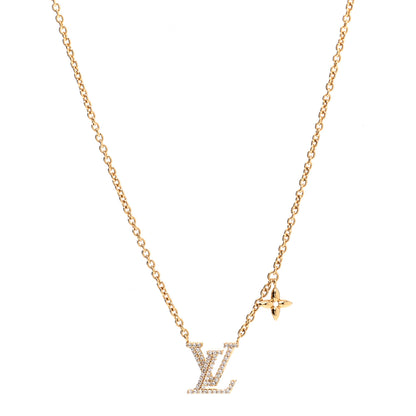 Louis Vuitton Metal Crystal LV Iconic Necklace Gold 1 of 6
