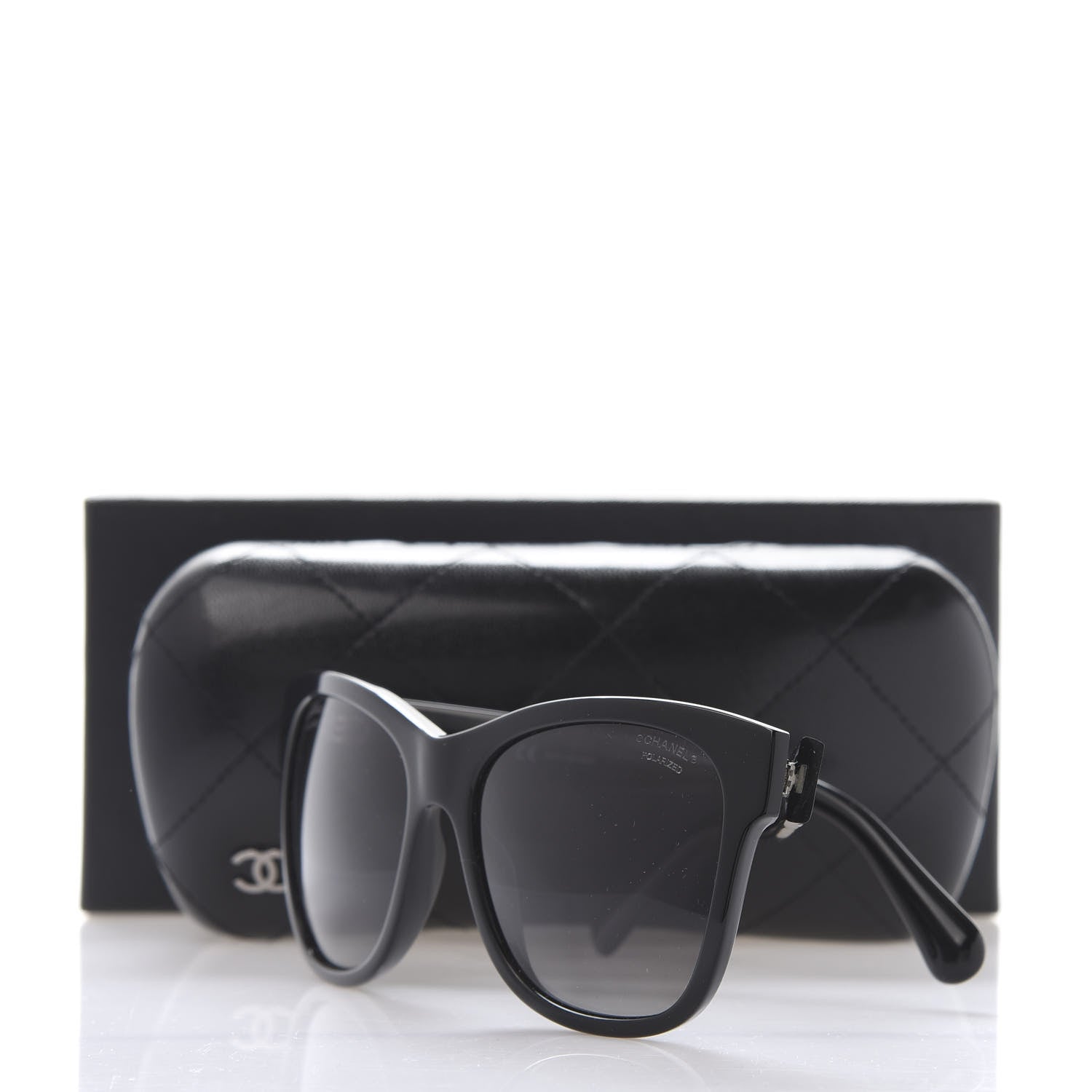 Chanel Acetate Polarized Square CC Sunglasses 5380 Black 8 of 8