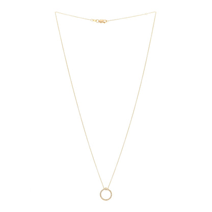 Roberto Coin 18K Yellow Gold Diamond Tiny Treasures .09ctw Circle Pendant Necklace 3 of 7
