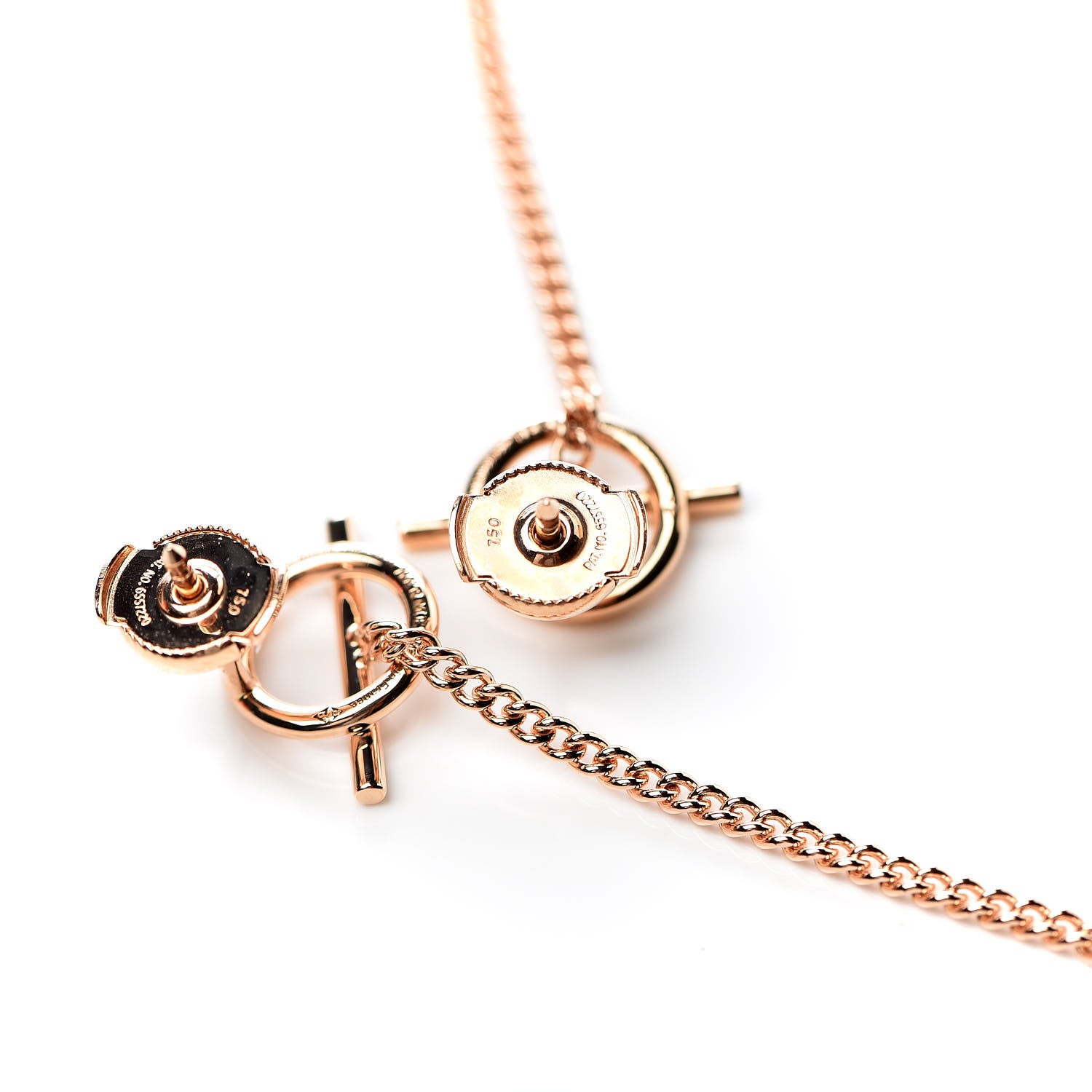 Hermes 18K Rose Gold Echappee Earrings 3 of 6