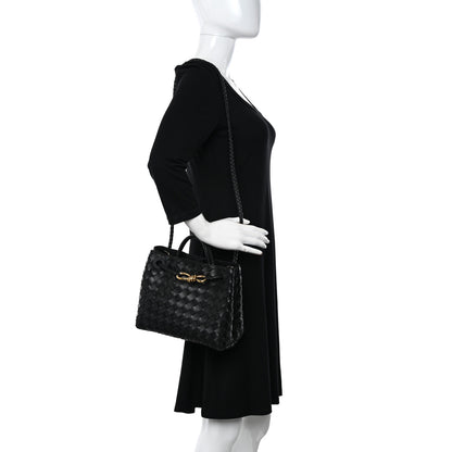 Bottega Veneta Nappa Intrecciato Small Andiamo Shoulder Bag Black 2 of 12