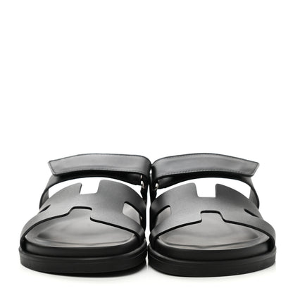 Hermes Calfskin Womens Chypre Sandals 38 Black 2 of 9
