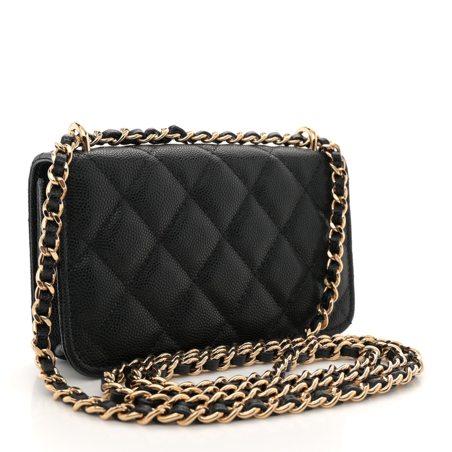 Chanel Caviar Quilted Pocket Twins Clutch With Chain Black 3 of 11