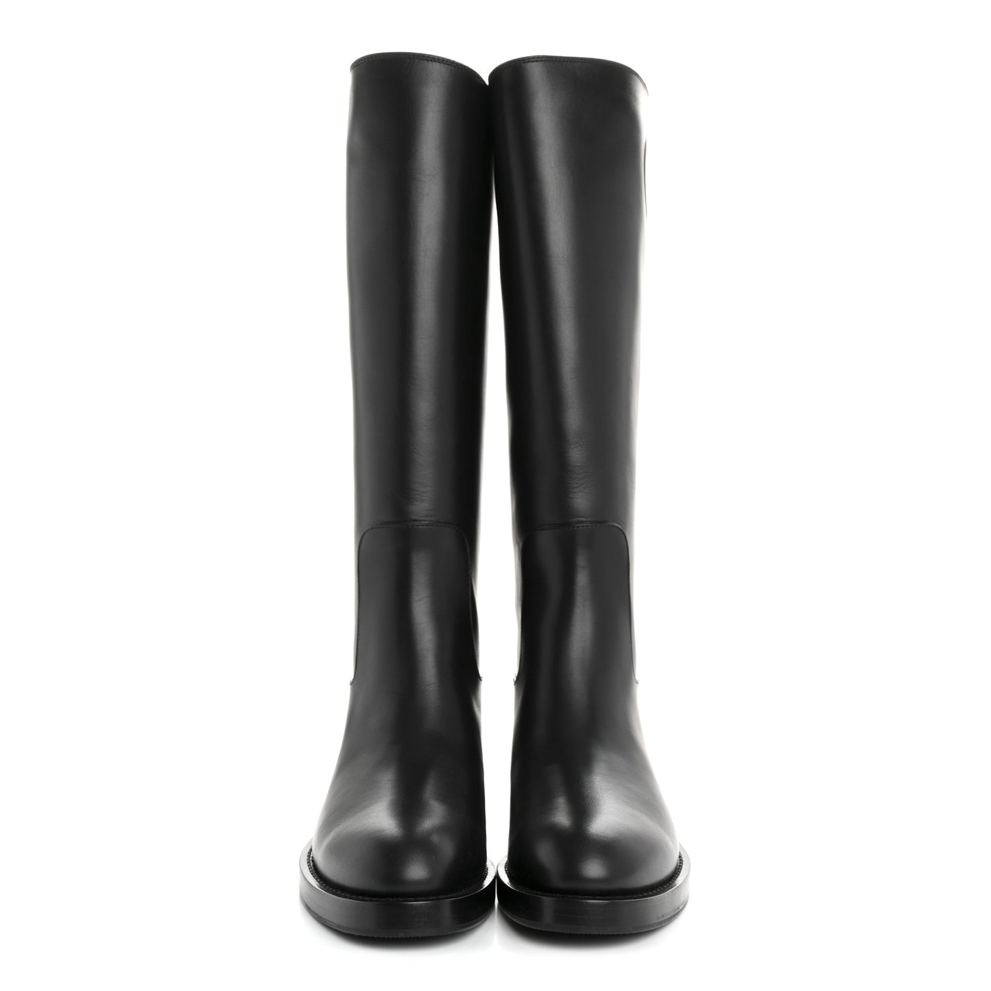 Calfskin Overdrive Flat High Boots 36 Black