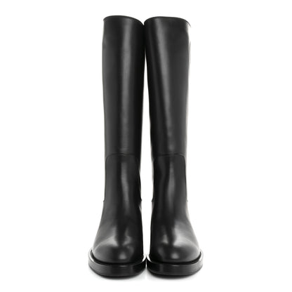 Louis Vuitton Calfskin Overdrive Flat High Boots 36 Black 2 of 8