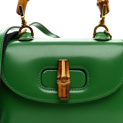 Gucci Boarded Dyana Lux Calfskin Web Mini Bamboo 1947 Top Handle Bag Spring Green 8 of 11