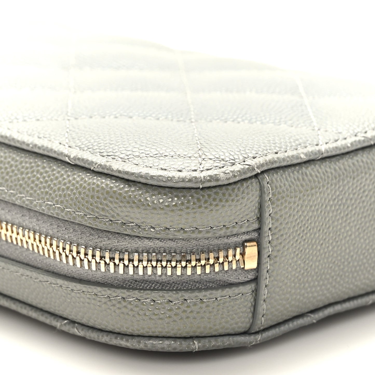 Caviar Quilted Phone Holder Wallet On Chain WOC Grey