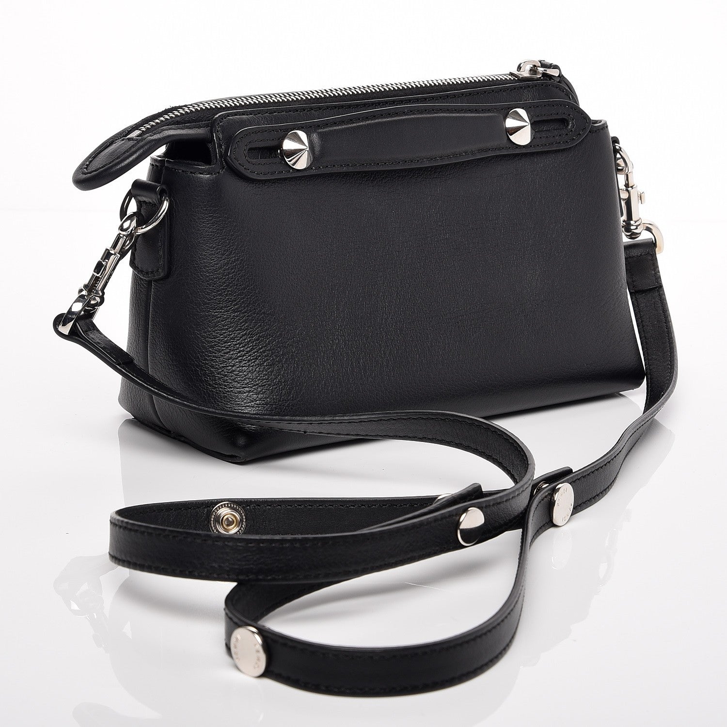 Fendi Vitello Dolce Mini By The Way Boston Bag Black 3 of 9