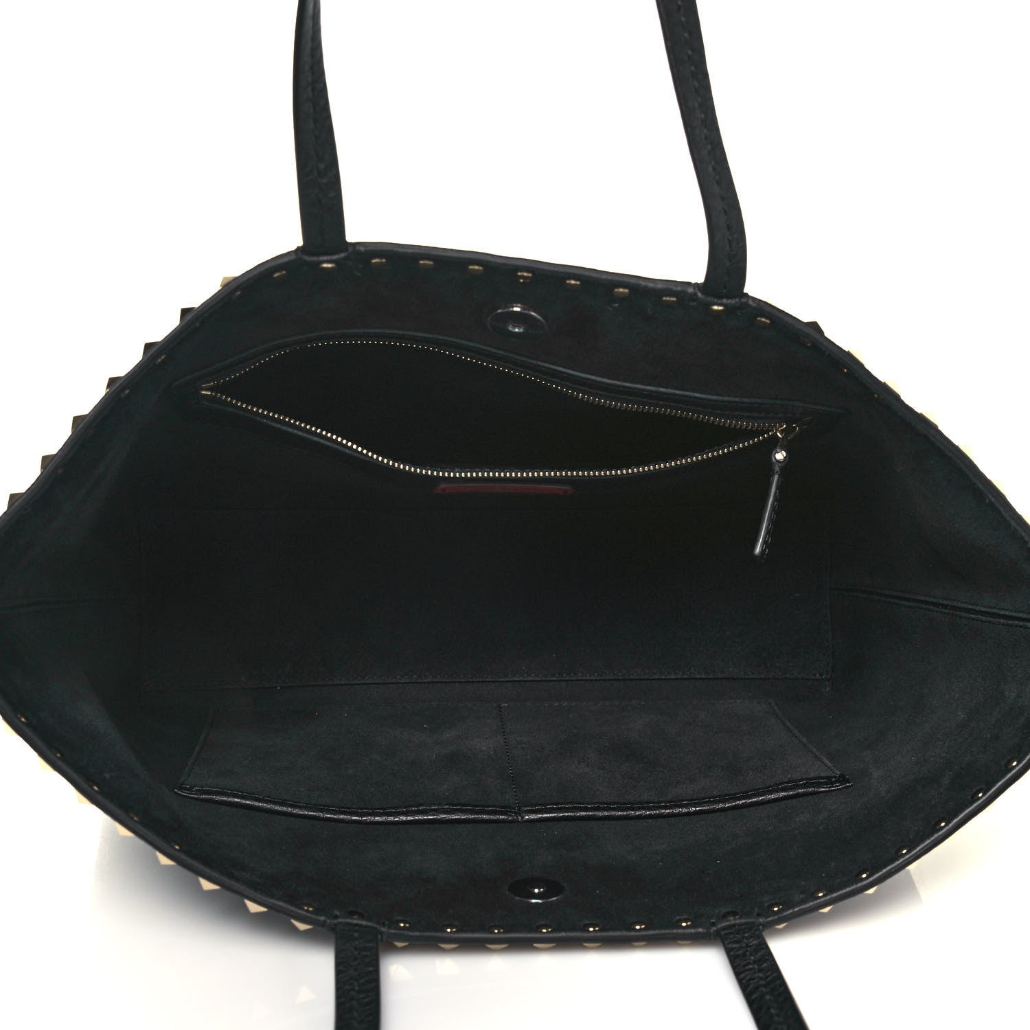 Valentino Garavani Grained Calfskin Small Rockstud Shoulder Tote Black 4 of 11
