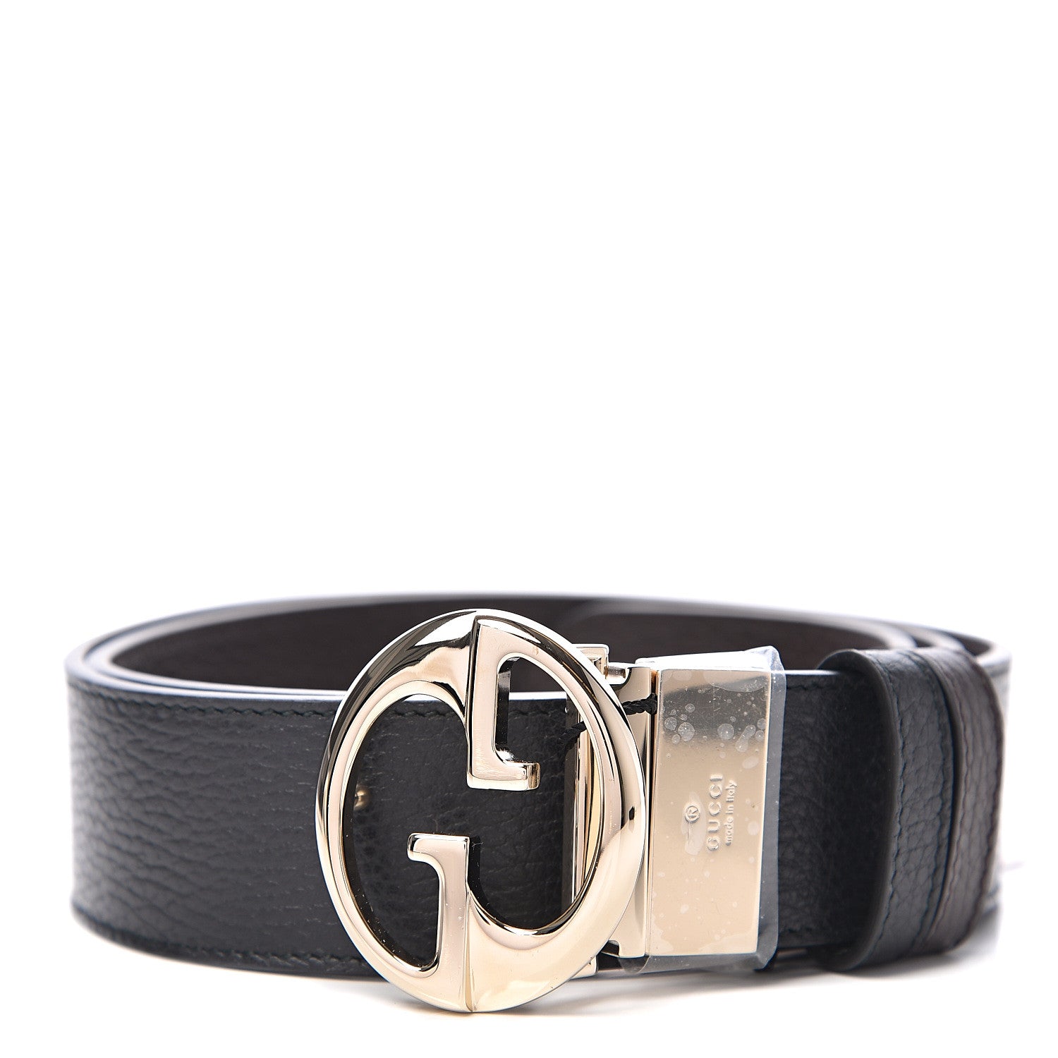 Gucci Dollar Calfskin 1973 Reversible Belt 95 38 Black Testa di Moro 1 of 4